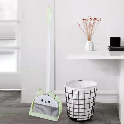 Dustpan Broom Combo Set Sweeping Broom Floor Cleaning Set for Outdoor Toilet Green