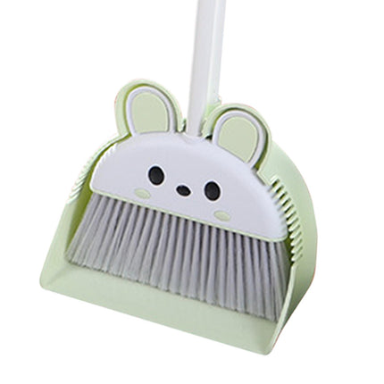 Dustpan Broom Combo Set Sweeping Broom Floor Cleaning Set for Outdoor Toilet Green