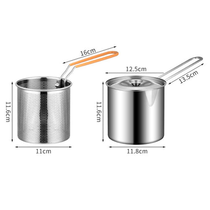 Deep Frying Pot with Lids Deep Fryers Frying Pot for Camping Home Restaurant With Basket