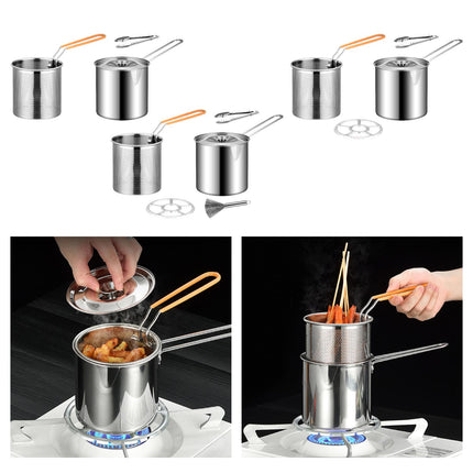 Deep Frying Pot with Lids Deep Fryers Frying Pot for Camping Home Restaurant With Basket