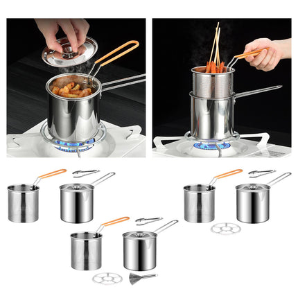 Deep Frying Pot with Lids Deep Fryers Frying Pot for Camping Home Restaurant With Basket