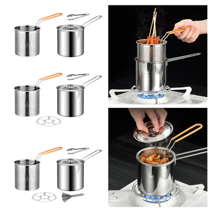 Deep Frying Pot with Lids Deep Fryers Frying Pot for Camping Home Restaurant With Basket