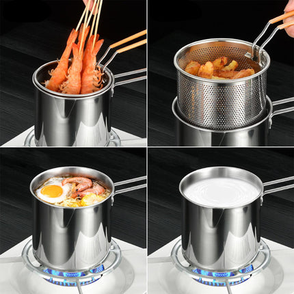 Deep Frying Pot with Lids Deep Fryers Frying Pot for Camping Home Restaurant With Basket