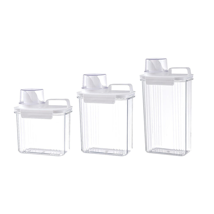 Washing Powder Containers Clear Reusable for Laundry Room Bathroom Countertop 1500ml