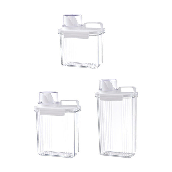 Washing Powder Containers Clear Reusable for Laundry Room Bathroom Countertop 1500ml