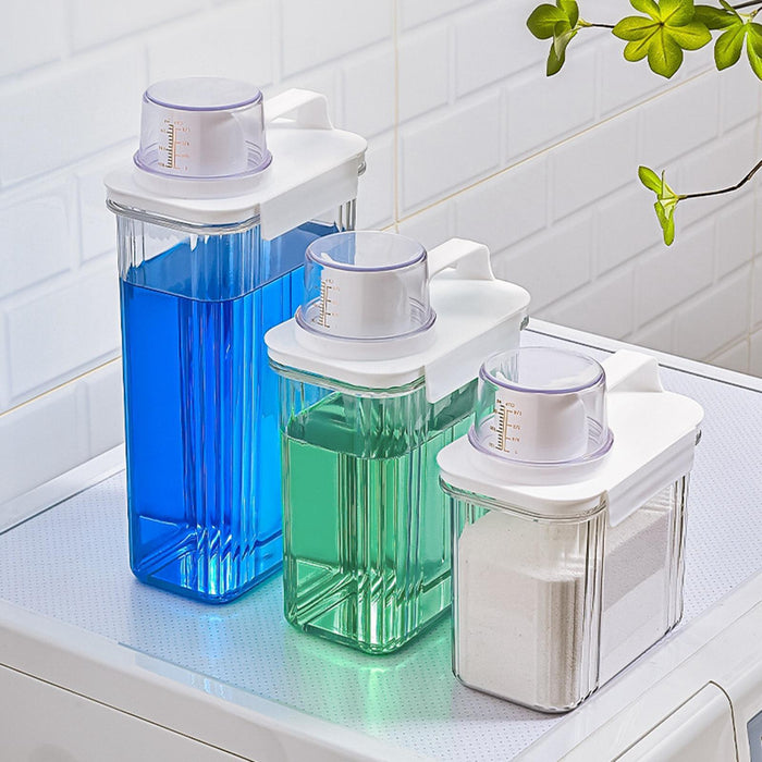 Washing Powder Containers Clear Reusable for Laundry Room Bathroom Countertop 1500ml