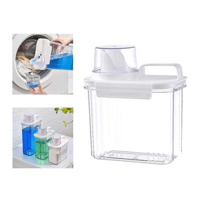 Washing Powder Containers Clear Reusable for Laundry Room Bathroom Countertop 1500ml