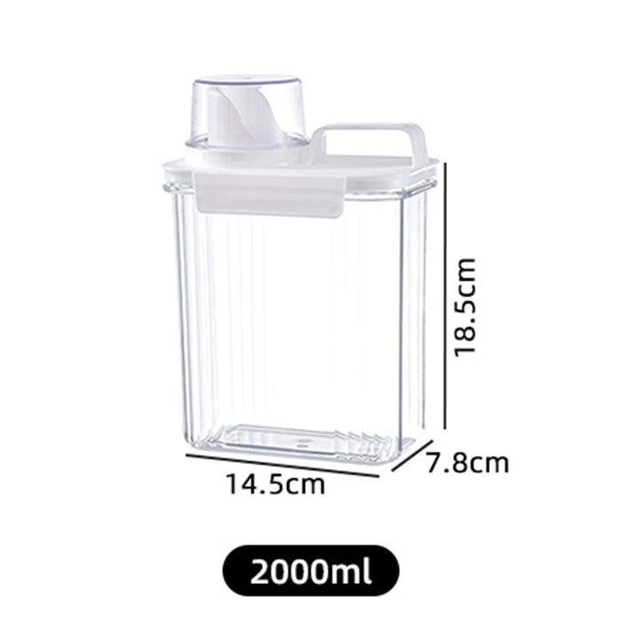 Washing Powder Containers Clear Reusable for Laundry Room Bathroom Countertop 2000ml