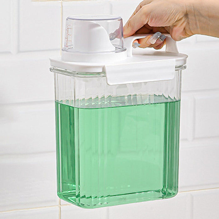 Washing Powder Containers Clear Reusable for Laundry Room Bathroom Countertop 2000ml