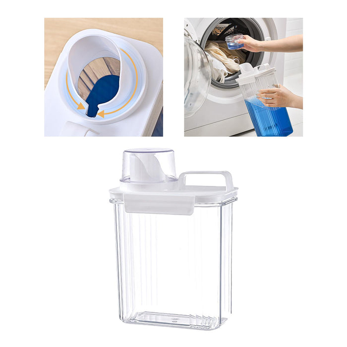 Washing Powder Containers Clear Reusable for Laundry Room Bathroom Countertop 2000ml