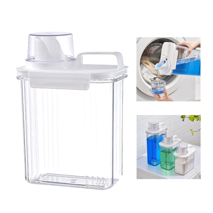 Washing Powder Containers Clear Reusable for Laundry Room Bathroom Countertop 2000ml