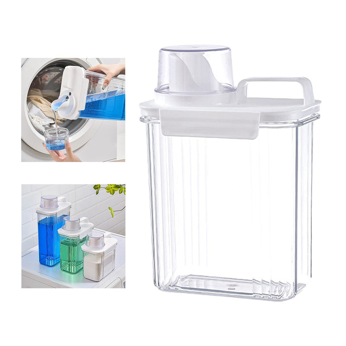 Washing Powder Containers Clear Reusable for Laundry Room Bathroom Countertop 2000ml