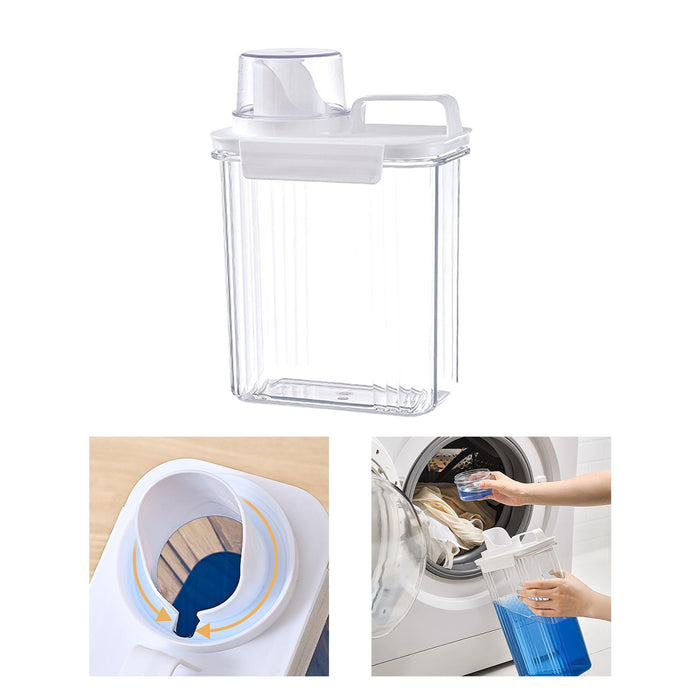 Washing Powder Containers Clear Reusable for Laundry Room Bathroom Countertop 2000ml