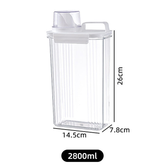 Washing Powder Containers Clear Reusable for Laundry Room Bathroom Countertop 2800ml