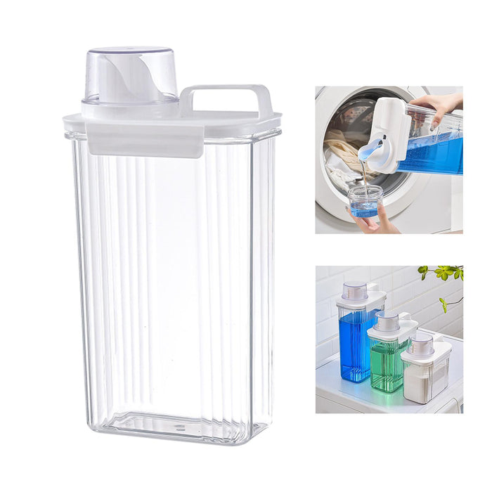 Washing Powder Containers Clear Reusable for Laundry Room Bathroom Countertop 2800ml