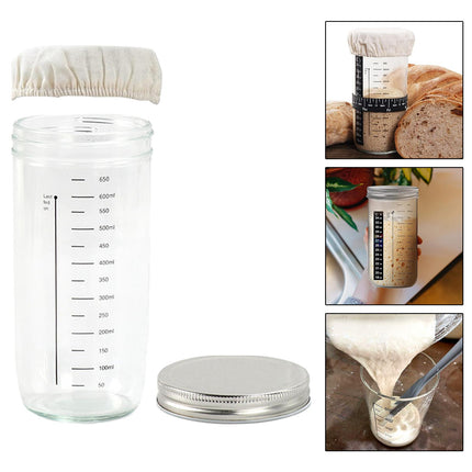 Sourdough Starter Glass Jar Home Baking Supplies for Coffee Shop A