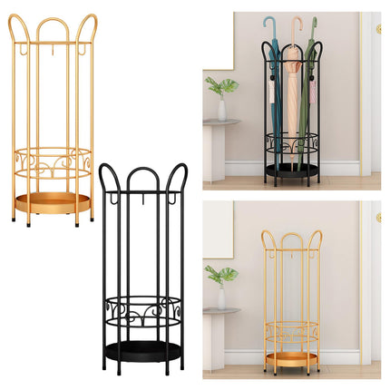 Iron Round Umbrella Stand Rack Standing Umbrella Holder for Home Office Bars gold