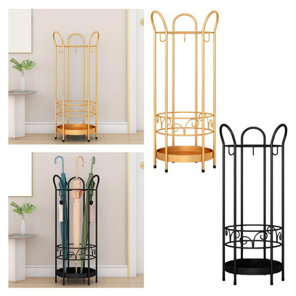 Iron Round Umbrella Stand Rack Standing Umbrella Holder for Home Office Bars gold