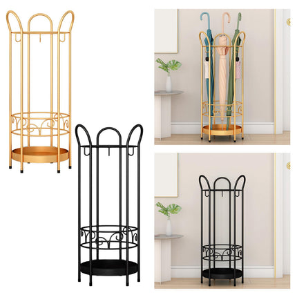 Iron Round Umbrella Stand Rack Standing Umbrella Holder for Home Office Bars gold