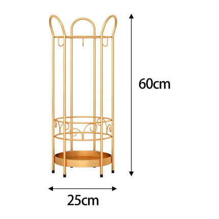 Iron Round Umbrella Stand Rack Standing Umbrella Holder for Home Office Bars gold