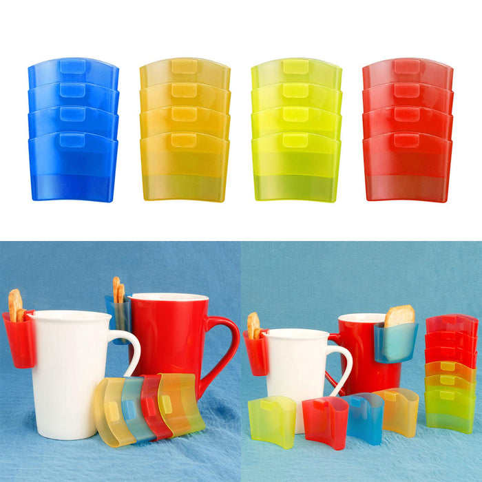 4 Pieces Tea Holder for Cup Serving Storage Tea Hanger for Glasses Party Bar Blue