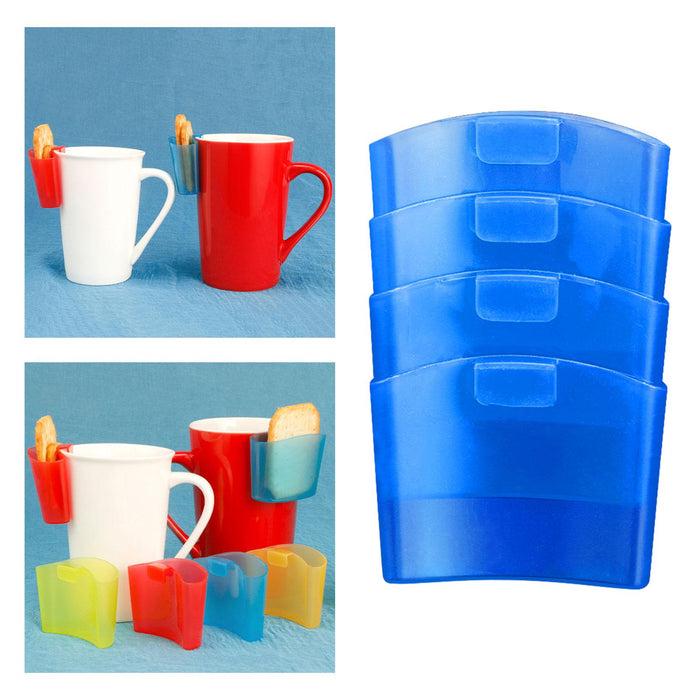 4 Pieces Tea Holder for Cup Serving Storage Tea Hanger for Glasses Party Bar Blue