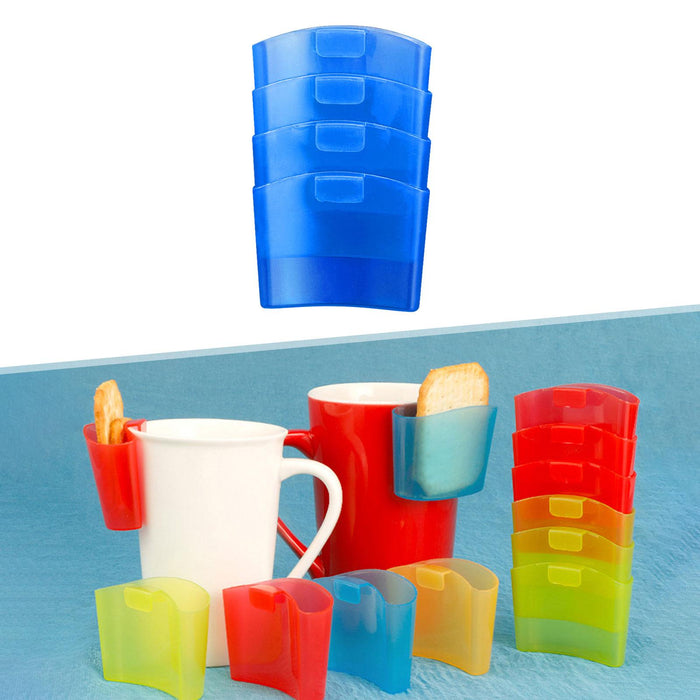 4 Pieces Tea Holder for Cup Serving Storage Tea Hanger for Glasses Party Bar Blue