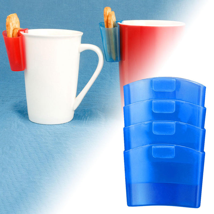 4 Pieces Tea Holder for Cup Serving Storage Tea Hanger for Glasses Party Bar Blue