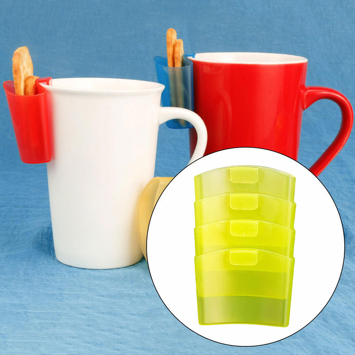 4 Pieces Tea Holder for Cup Serving Storage Tea Hanger for Glasses Party Bar Green