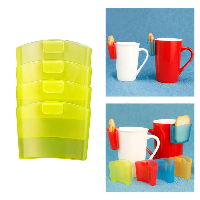 4 Pieces Tea Holder for Cup Serving Storage Tea Hanger for Glasses Party Bar Green