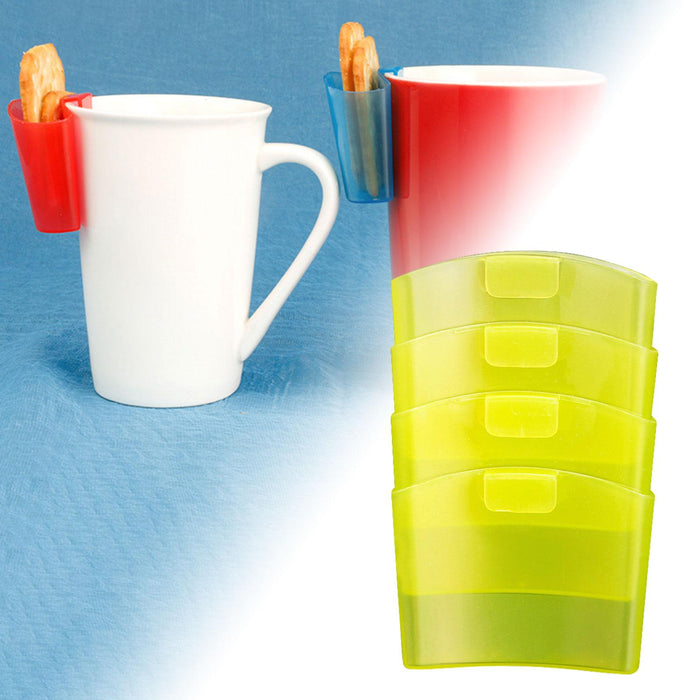 4 Pieces Tea Holder for Cup Serving Storage Tea Hanger for Glasses Party Bar Green