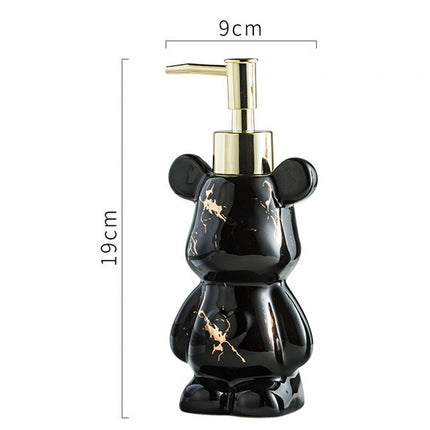 Soap Dispenser Cute Bear Shaped Dish Soap Dispenser for Office Tabletop Home Black