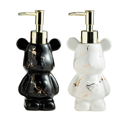 Soap Dispenser Cute Bear Shaped Dish Soap Dispenser for Office Tabletop Home Black