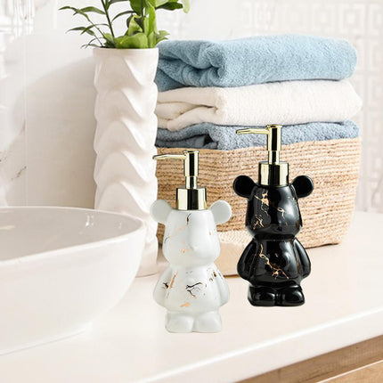 Soap Dispenser Cute Bear Shaped Dish Soap Dispenser for Office Tabletop Home Black