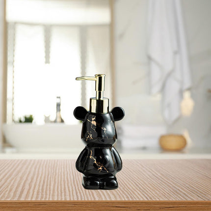 Soap Dispenser Cute Bear Shaped Dish Soap Dispenser for Office Tabletop Home Black