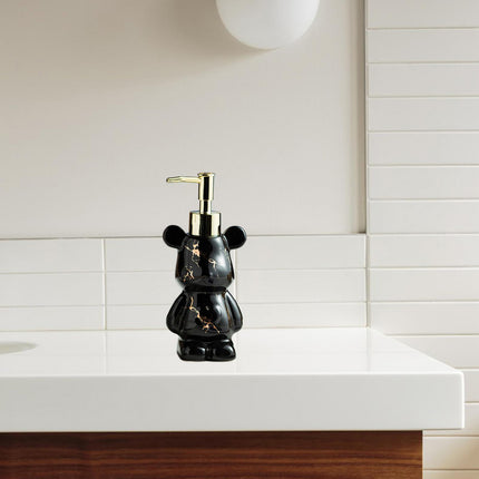 Soap Dispenser Cute Bear Shaped Dish Soap Dispenser for Office Tabletop Home Black