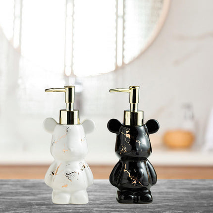 Soap Dispenser Cute Bear Shaped Dish Soap Dispenser for Office Tabletop Home Black