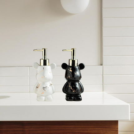 Soap Dispenser Cute Bear Shaped Dish Soap Dispenser for Office Tabletop Home Black