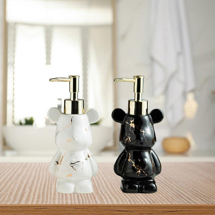 Soap Dispenser Cute Bear Shaped Dish Soap Dispenser for Office Tabletop Home Black