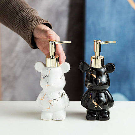 Soap Dispenser Cute Bear Shaped Dish Soap Dispenser for Office Tabletop Home Black