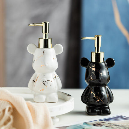 Soap Dispenser Cute Bear Shaped Dish Soap Dispenser for Office Tabletop Home Black