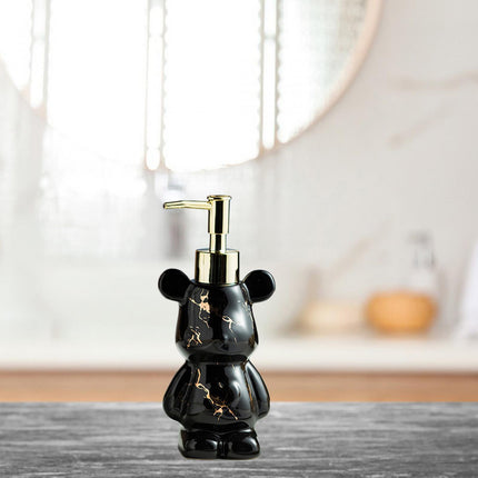 Soap Dispenser Cute Bear Shaped Dish Soap Dispenser for Office Tabletop Home Black