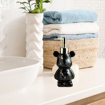 Soap Dispenser Cute Bear Shaped Dish Soap Dispenser for Office Tabletop Home Black