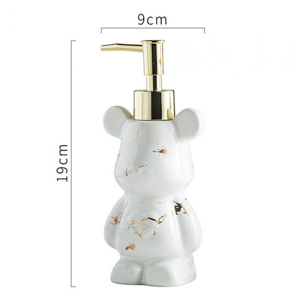 Soap Dispenser Cute Bear Shaped Dish Soap Dispenser for Office Tabletop Home White