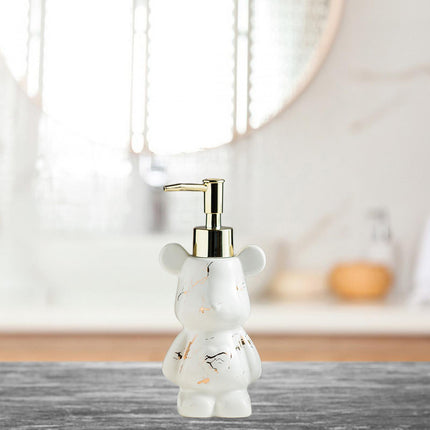 Soap Dispenser Cute Bear Shaped Dish Soap Dispenser for Office Tabletop Home White