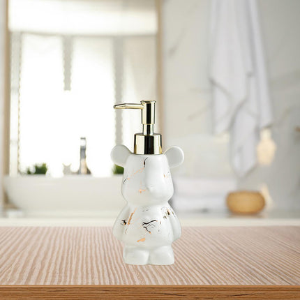 Soap Dispenser Cute Bear Shaped Dish Soap Dispenser for Office Tabletop Home White