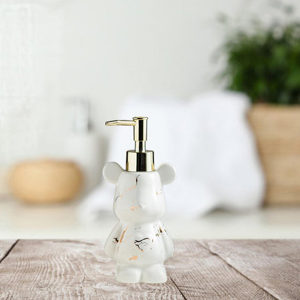 Soap Dispenser Cute Bear Shaped Dish Soap Dispenser for Office Tabletop Home White