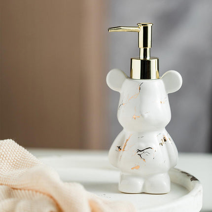 Soap Dispenser Cute Bear Shaped Dish Soap Dispenser for Office Tabletop Home White