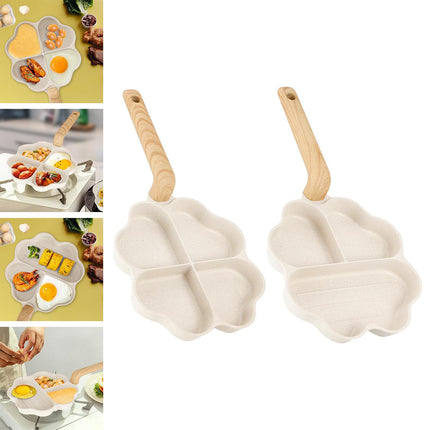 Breakfast Frying Pan Heat Resistant Handle Nonstick Pan for Baking Vegetable 4 hole