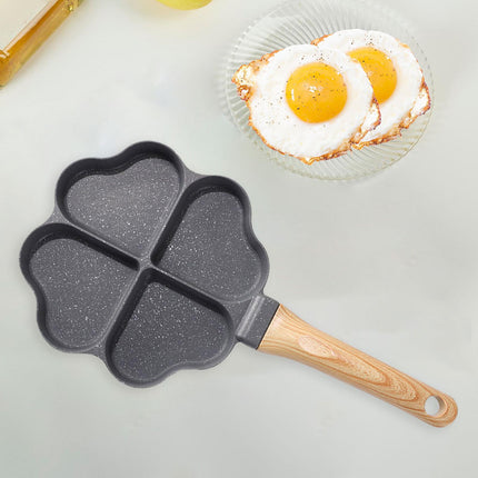 Mini Egg Cooker Pan Nonstick Cookware Omelet Pan for Baking Frying Vegetable Black